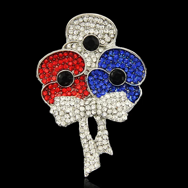 Diamante poppy 2024 brooch