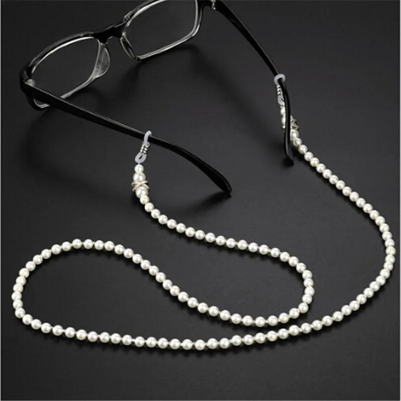 20PC Мода White Pearl бисер Sunglass цепь чтение очки Оправа цепь шнур Держатель Веревка для мужчин женщин