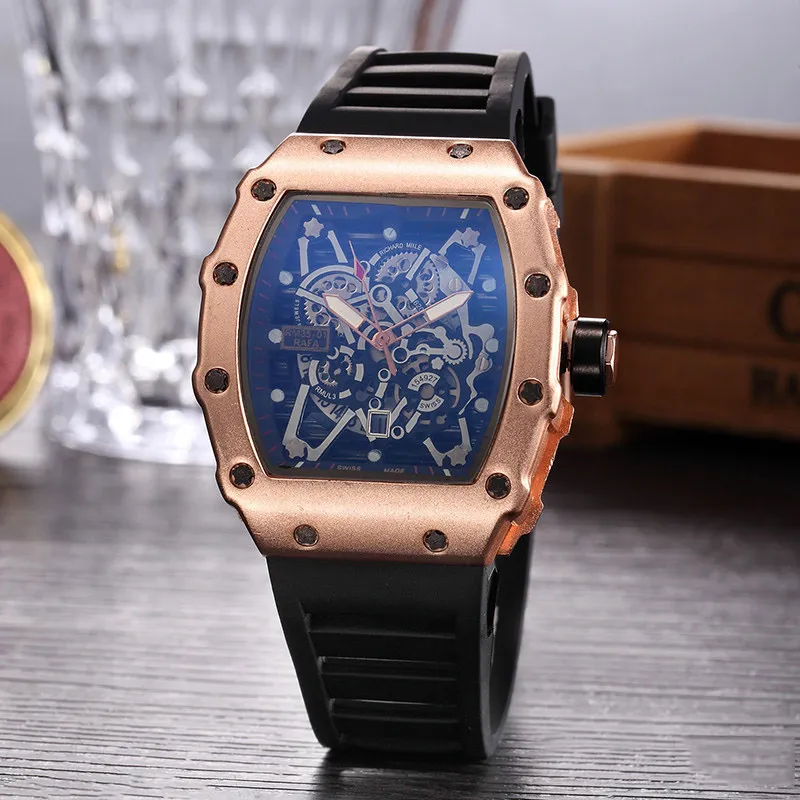 RM35-1 moda casual fantasma testa scheletro orologi uomini top brand esercito cranio sport orologio al quarzo