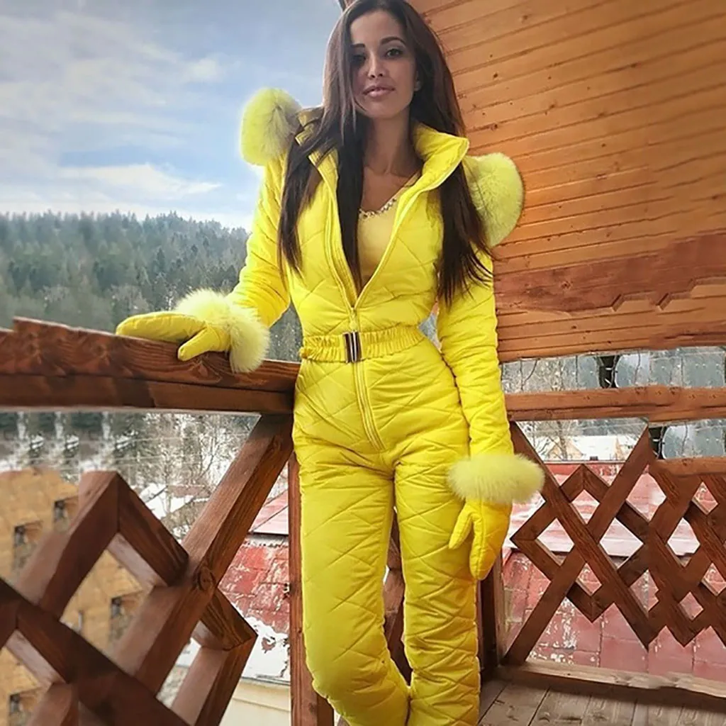 Giacca invernale Donna 2019 Moda Casual Spessa Calda Tuta da snowboard Sport all'aria aperta Tuta da sci con cerniera Casacos De Inverno Feminino