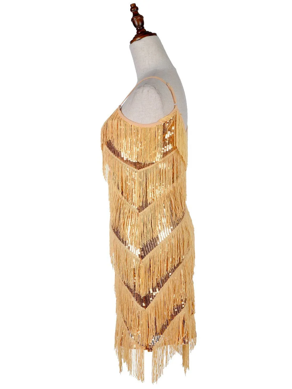 Great Gatsby Jurk: 1920s Geïnspireerde Pailletten Flapper Jurk V Hals Cami,  Gouden Franje, Perfect Voor Zomerfeesten Van 20,31 € | DHgate, image size:1000x1333