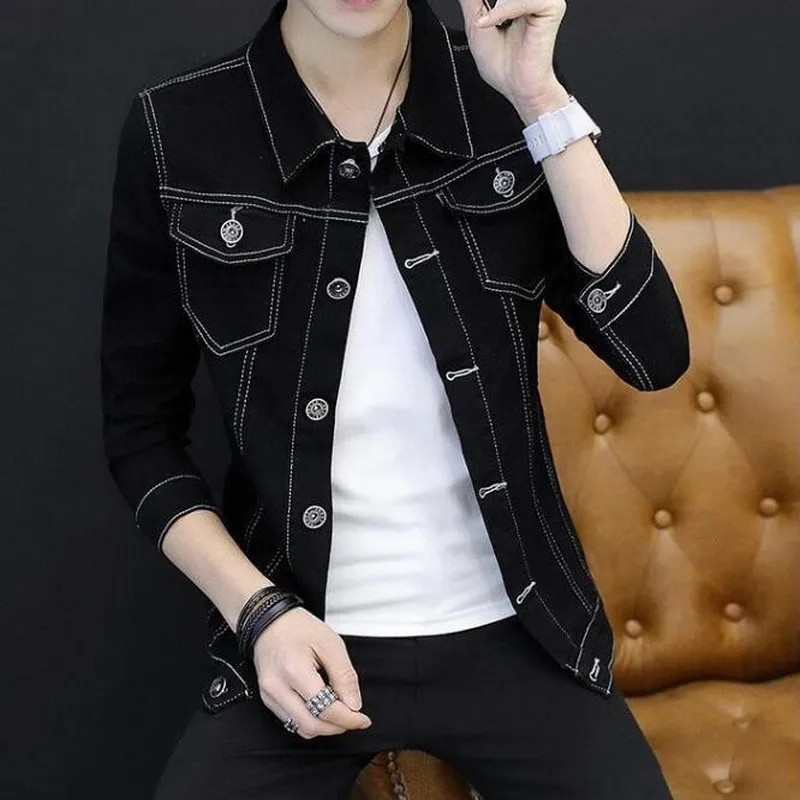 Casual Slim Denim Veste Homme Jeans Veste manches mince int grale denim match jean d contract couleur fantaisie Tight v tement