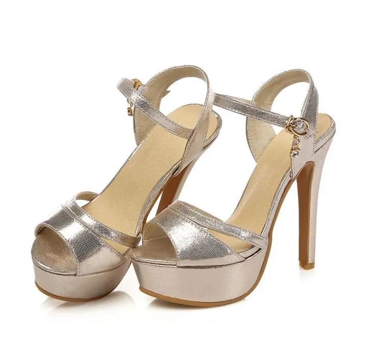 Übergröße 31 32 34 bis 42 43 44 45 46 47 48 Brauthochzeitsschuhe Gold Silber Designer Heels Luxus Damen Slides