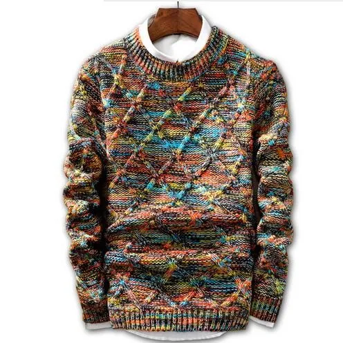 Tröja män 2019 varumärke mode pullover tröja manlig o-hals rand slim passform stickning mens tröjor man pullover med xxxl