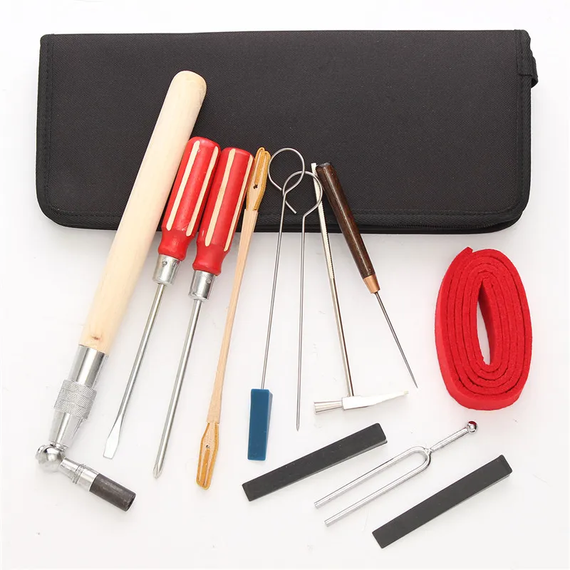 Livraison gratuite 13pcs / set kit d'outils de maintenance de réglage de piano avec étui pour accessoires de pièces d'instruments de musique de piano