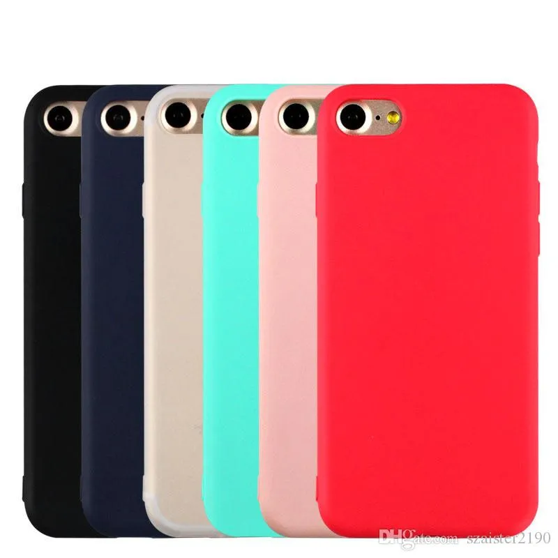 Cukierki Color Plain Telefon Przypadki do iPhone X 8 7 Soft TPU Silikon Pełna tylna pokrywa XS MAX XR CAPA