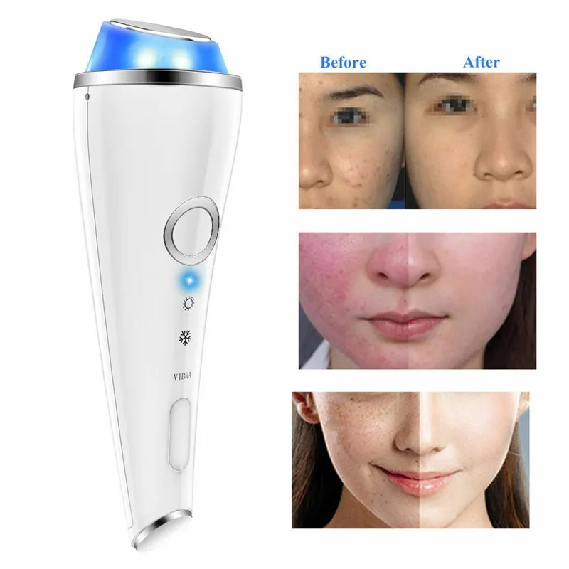 Led Ultrasonic Cold Hammer Therapy Photon Skin Tightening Facial Massager SPA Care Remoção de Rugas Máquina de Beleza