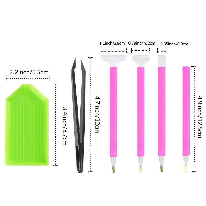 Diamond Painting Tool Kits Beginner Diy 5D Painting Tools Sets With Glue Tweezers Plastic Tray Needle Pen 4 8bb E1