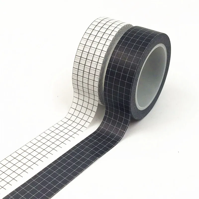 10M Black and White Grid Washi Tape Japanese Paper DIY Planner Masking Tape Adhesive Tapes Stickers Decorative Stationery Tapes 2016