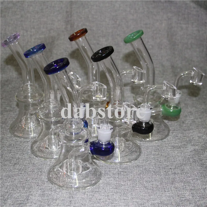 Bongs Hookah Mini Vattenrör Pyrex Glass Bong med 14mm Joint Beaker DAB Rig Rigar