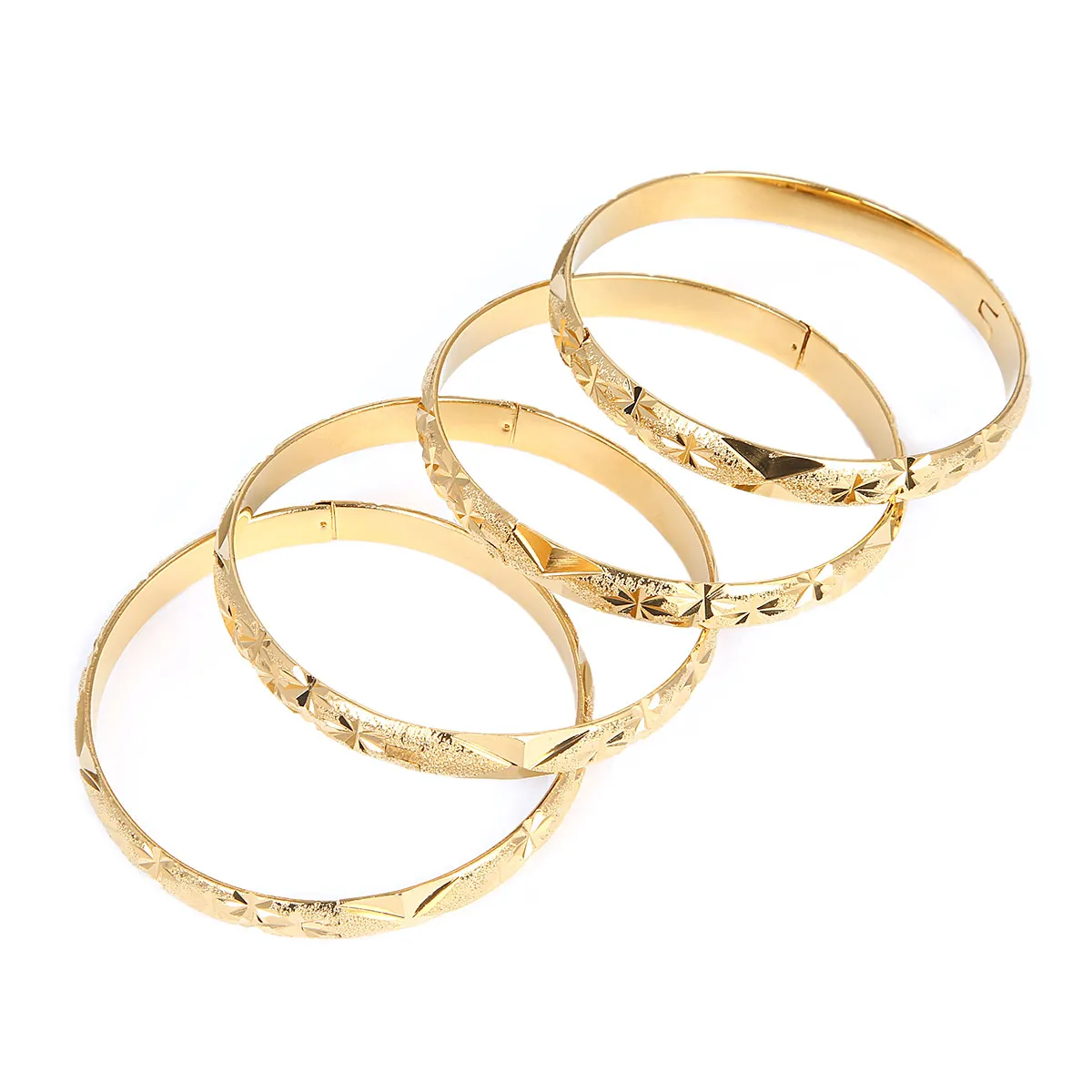 Dubai Gold Bangles for Women Men Gold Color Wide 8MM Bracelets African European Ethiopia Jewelry Bangles