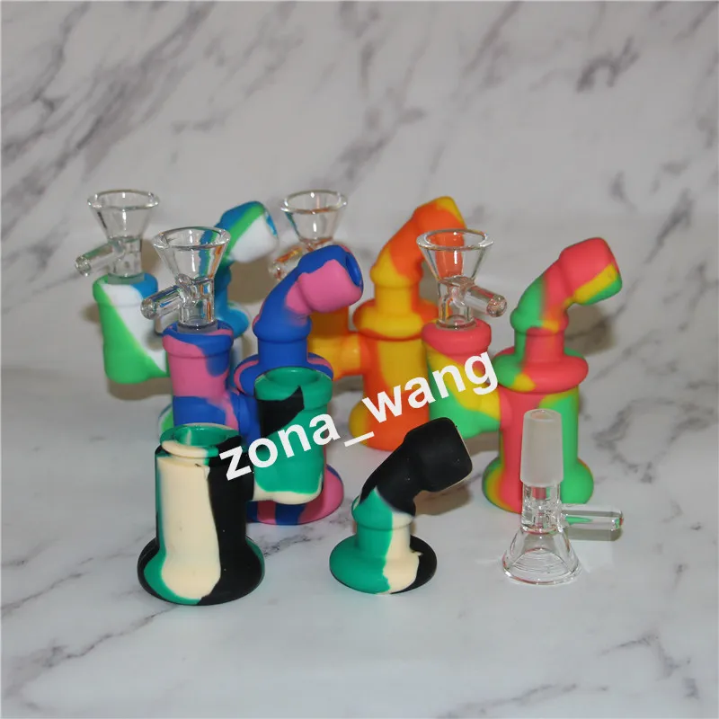 Dropshipping Wholesale Mini Silicone Bong With Water Pipe And Bubbler