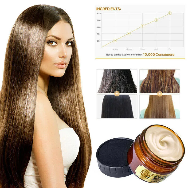 PURC Magical Treatment Haarmaske, 120 ml, 5 Sekunden Reparatur von Schäden, Wiederherstellung, weiche Haarpflege, unverzichtbar für alle Haartypen, Keratin-Glättungscreme