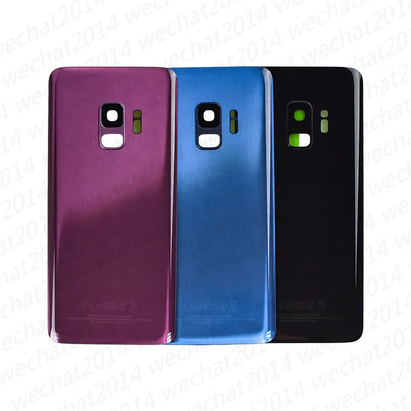 50 sztuk drzwi baterii tylna pokrywa obudowa szklana pokrywa dla Samsung Galaxy S9 Plus G960 G960A G965 z pokrywą kamery kleju G965F