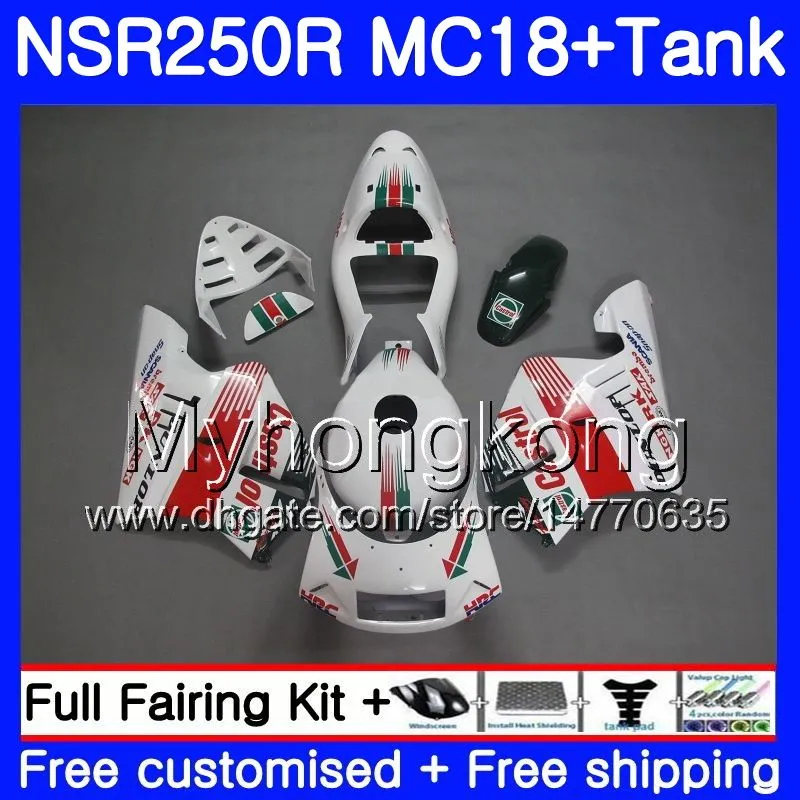 Kropp för Honda NSR 250 R MC16 NSR250 R RR MC18 NSR250R 88 89 262HM.35 NSR 250R NS250 PGM2 Cowling Hot White NSR250RR 1988 1989 88 89 FAIRING