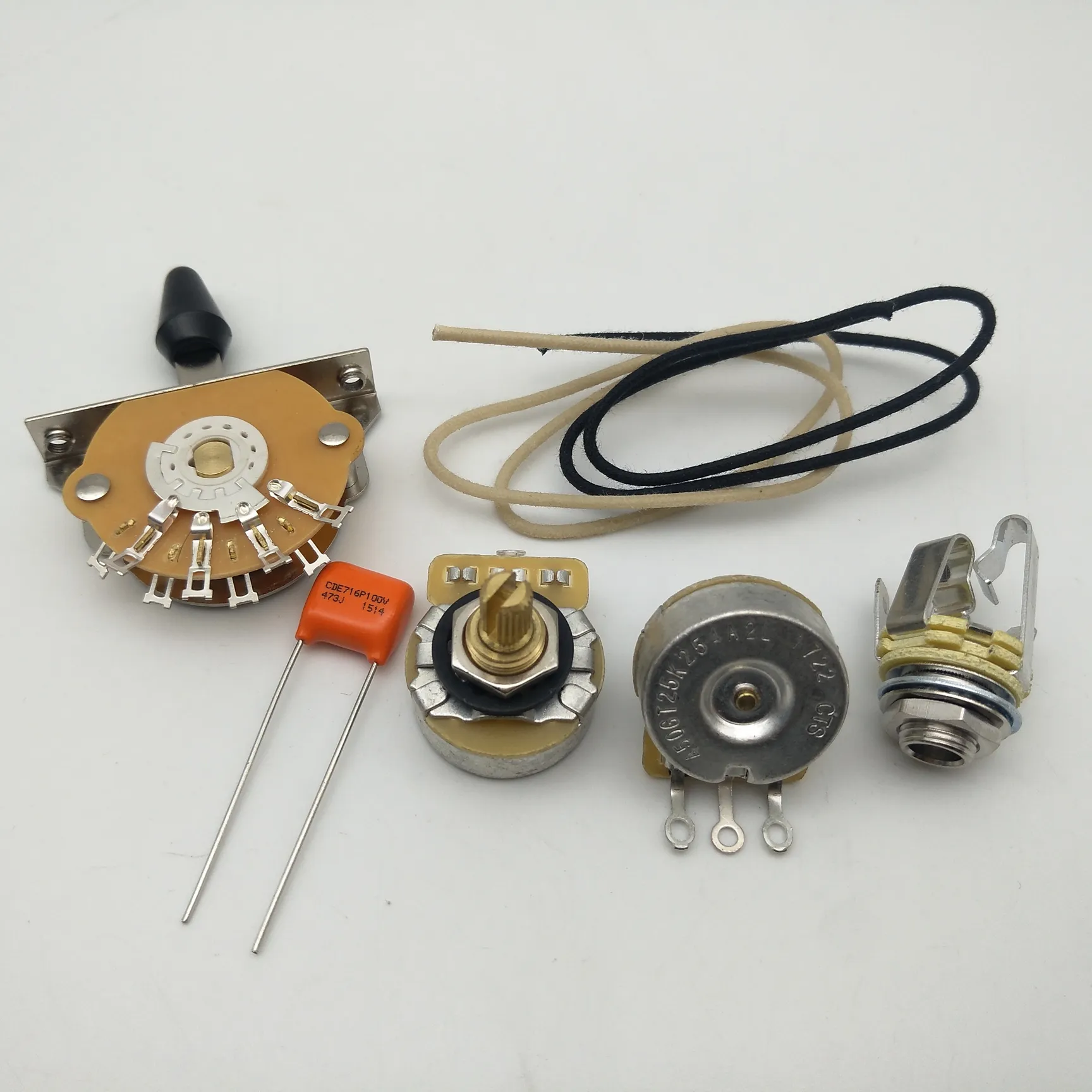 Deluxe CTS 250K Copper Shaft Bass Tube Wiring Kit For Tele CDE 716P.047