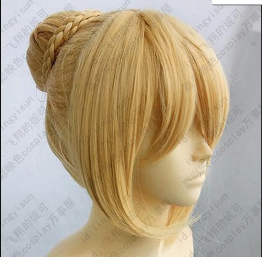WIG HOT ~ Fate Stay Night Saber Cosplay Perruque couleur or