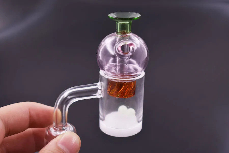 Högkvalitativ cyklon Riptide Colorful Glass Carb Cap med Carb Air Holes för Quartz Banger Bowl D = 21.5 / 25mm Oljerigg