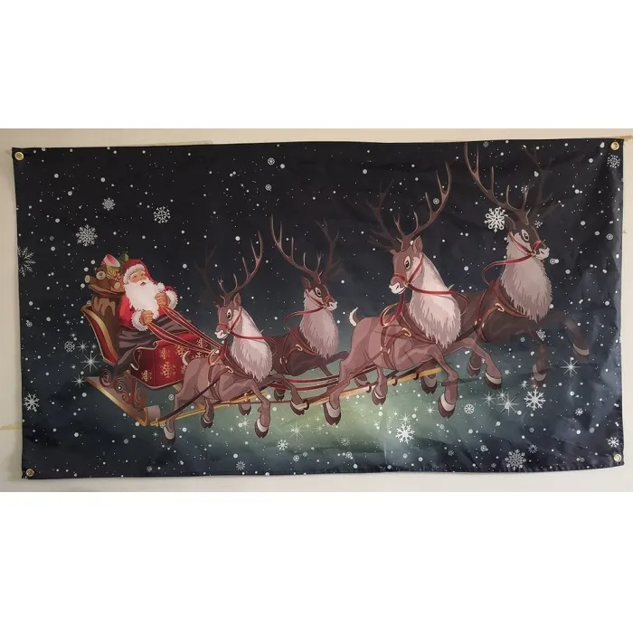 Christams Flag 3x5 Санта Клаус с лосем для отправки подарков с Рождеством флаг баннер 5x3 полиэстер печать любой пользовательский стиль