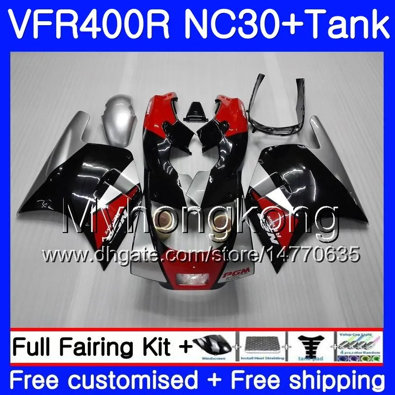 Kit Pour HONDA RVF400R VFR400 NC30 V4 VFR400R 89 90 91 92 93 269HM.2 Usine rouge blk RVF VFR 400 R VFR 400R 1989 1990 1991 1992 1993 Carénage