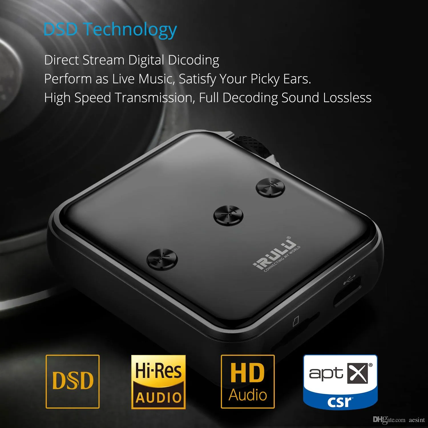 IRULU H10 HiFi MP3 DSD Hi Res Bluetooth 16GB