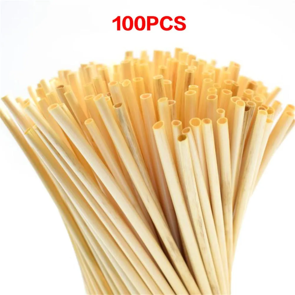 100PCS / Pack High Grade Yellow Wheat Straw Environmentally Friendly Straw 20CM Biodegradable Reusable Drinking Bar Party