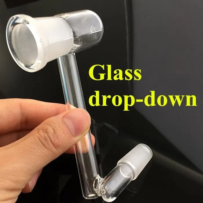 Tjockt glas Drop Down Adapter Vattenpipor 10 stilar Alternativ hona hane 14 mm 18 mm konvertera för bong