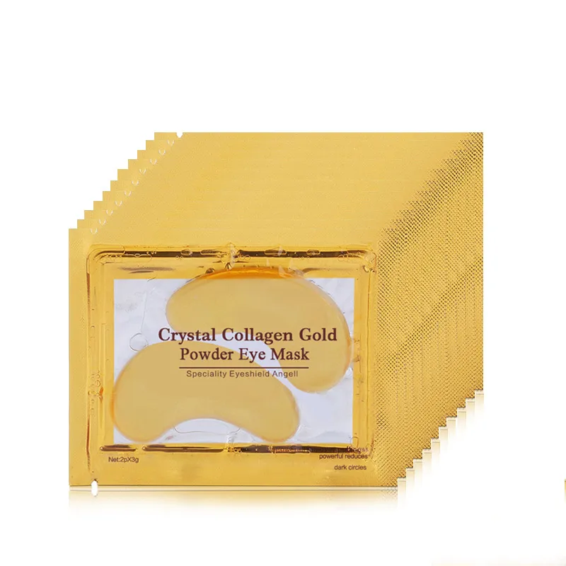 Dropshipping Nouveaux masques pour les yeux en cristal de collagène Masques pour les yeux hydratants anti-poches Masques anti-âge Masque pour les yeux en poudre d'or au collagène