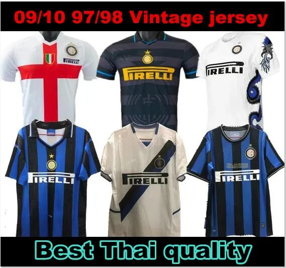 09 10 Milito J.Zanetti inter Retro Soccer jerseys 97 98 99 Djorkaeff Sneijder Milano Classic MAGLIA 2002 2003 Vintage football jersey you