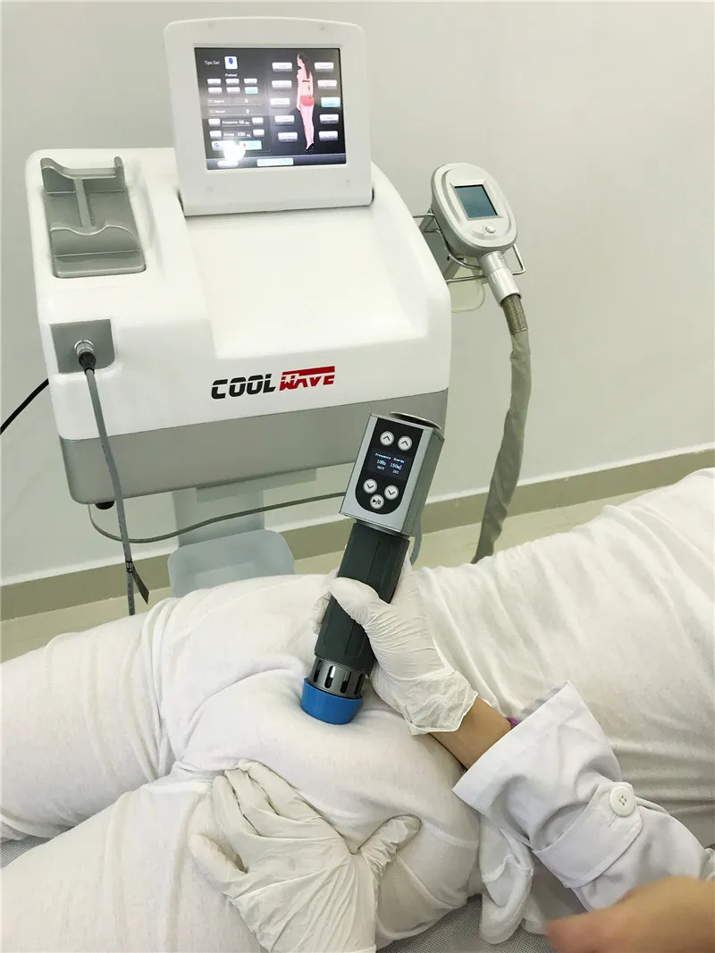 최신 쿨 웨이브는 체중 감량 / 휴대용 슬리밍 아름다움 기계를 들어 한 Cryolipolysis 및 충격파 치료 기계를 결합