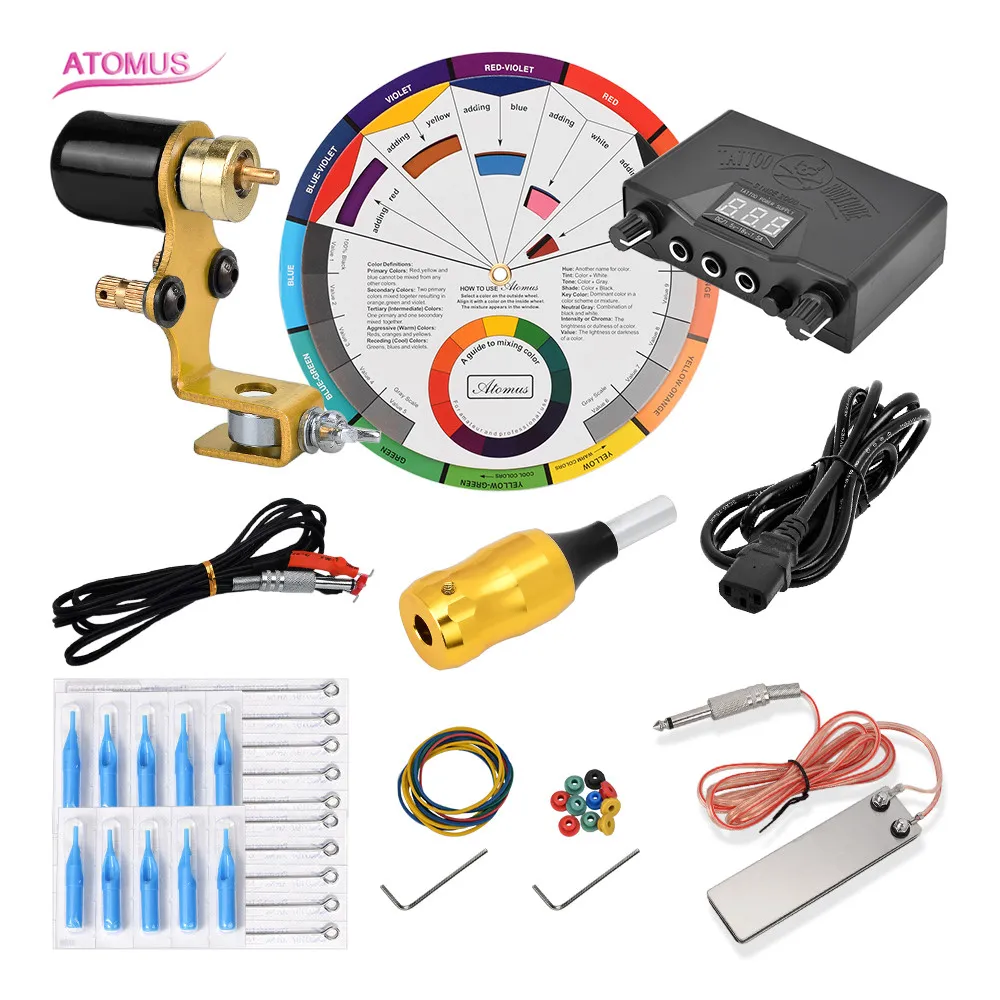 كاملة كاملة الوشم كيت موتور القلم مجموعات آلة مجموعة الروتاري أكملت الملحقات اينر شادر الوشم آلة كيت المهنية