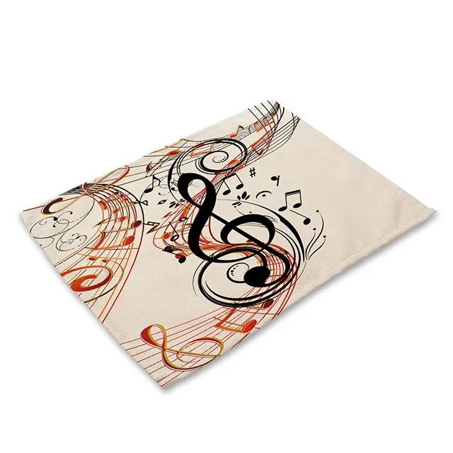 Musical note placemat Fabric coaster Table decoration mat Kitchen Posavasos Manteles individuales Onderzetters