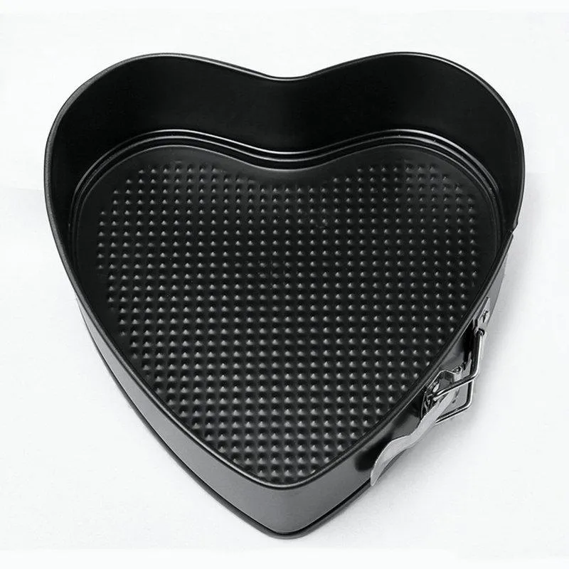 Wholesale- AMW 9 Inch Heart Shape Removable Bottom Baking Pan Springform Non-Stick Metal Cake Mold