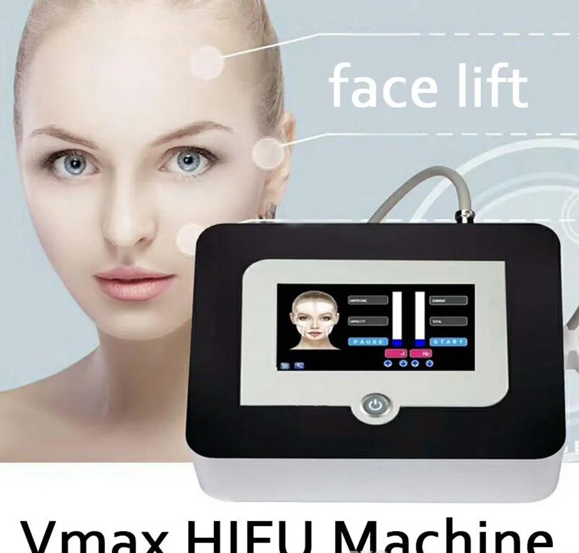 Professionell hög intensitet fokuserad ultraljud hifu vmax maskin ansikte lyft anti aging rynk borttagning kropp bantning skönhetsutrustning