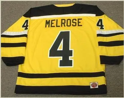 Hommes Vintage # 4 BARRY MELROSE Cincinnati Stingers 1978 WHA Hockey Jersey personnalisé n'importe quel numéro de nom