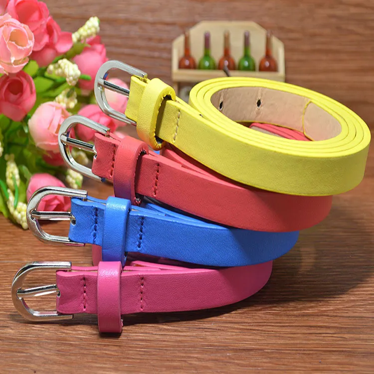 Cinturones para niños 2019 Venta caliente Cinturones para niños Hebilla de aguja de moda Cinturones de PU para niños Niños Niños Niñas Colores dulces Cinturones de ocio 8 colores
