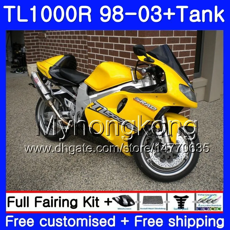 Suzuki TL1000R Gas Tank 1998 2003 Stock Yellow Fairing Fuel Tank