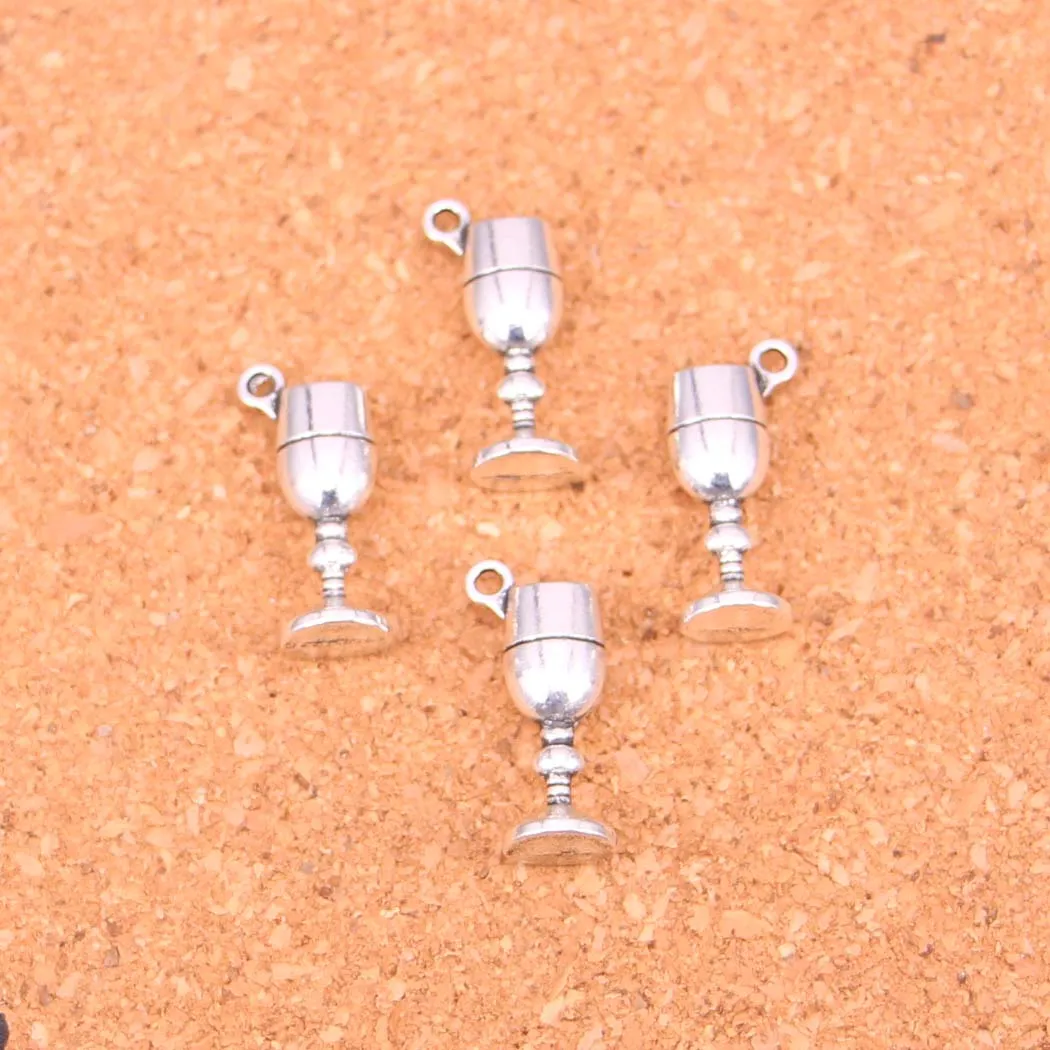 117 pièces breloques verre à vin Antique argent plaqué pendentifs faisant bricolage à la main tibétain bijoux en argent 20*7*5mm