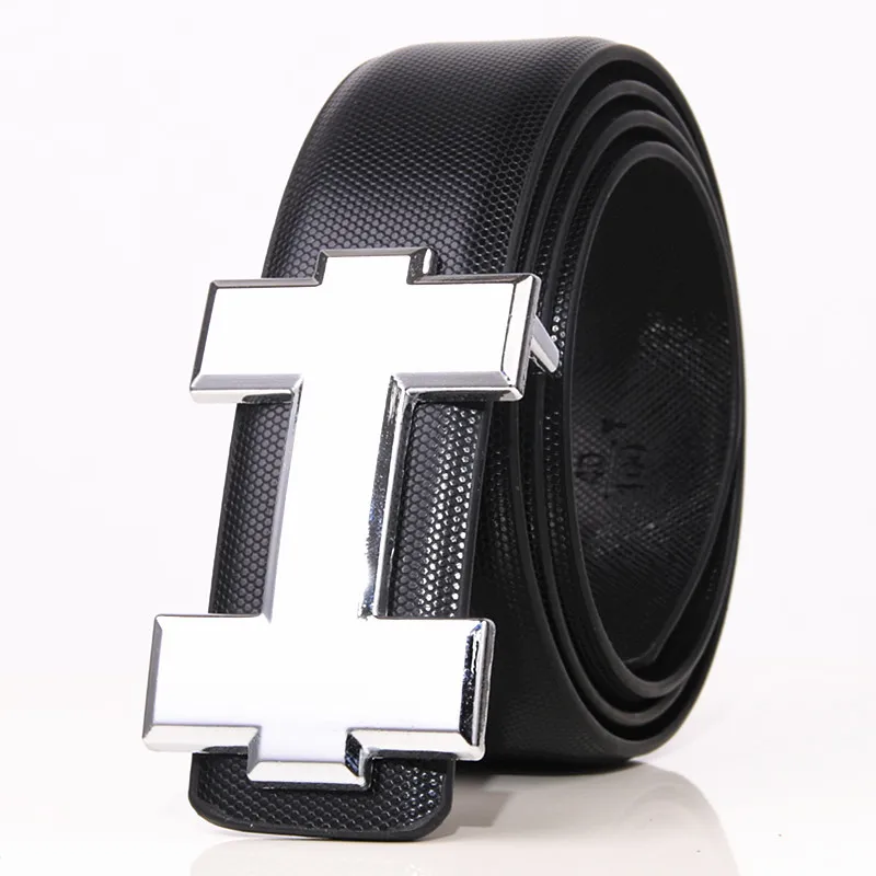 Hot fashion designer belts men high quality leather belt metal smooth B buckle solid jeans belts for men and women