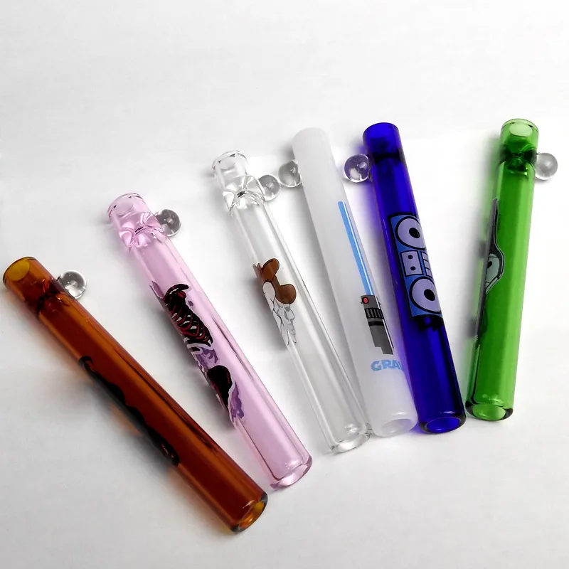 Glas raka rör koncentrera Taster Pipe Glass One hitter rökrör tobaksked glas en hitter tungt