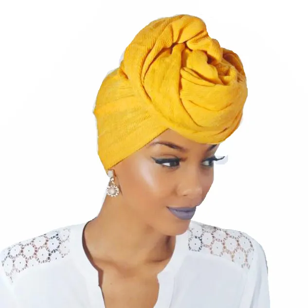 Moda donna grande fiore turbante berretto da festa di nozze berretto elegante berretto avvolgente elasticizzato capelli lunghi sciarpa foulard cravatta turbante