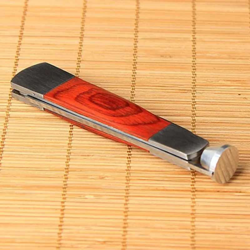 新しい素敵な赤い木製の金属ナイフプレッシャー3in1浚渫クリアシャベルスクープのハーブの喫煙パイプアクセサリースモークツール高品質のホットケーキ