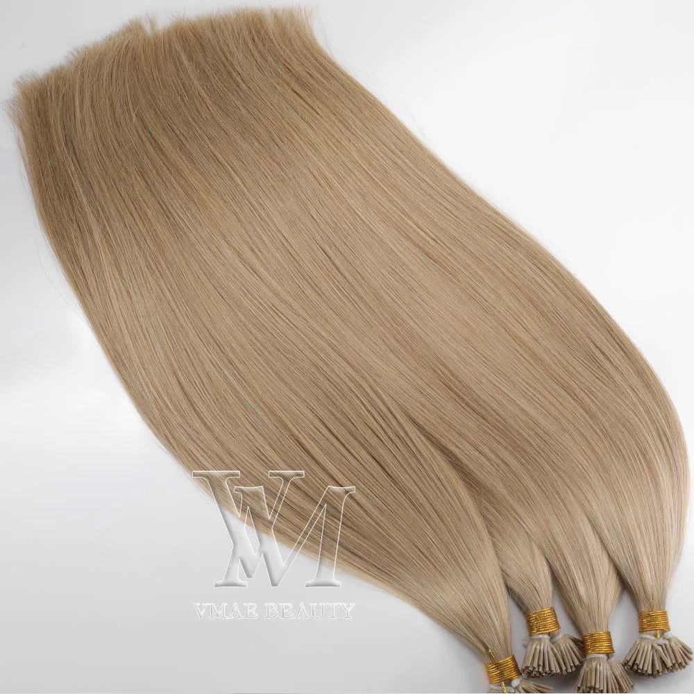 VM VMAE 1 g Strang, 100 g, vorgebundene natürliche 613 blonde brasilianische glatte Keratin-Doppelt-Drawn-I-Spitze, reine Echthaarverlängerungen