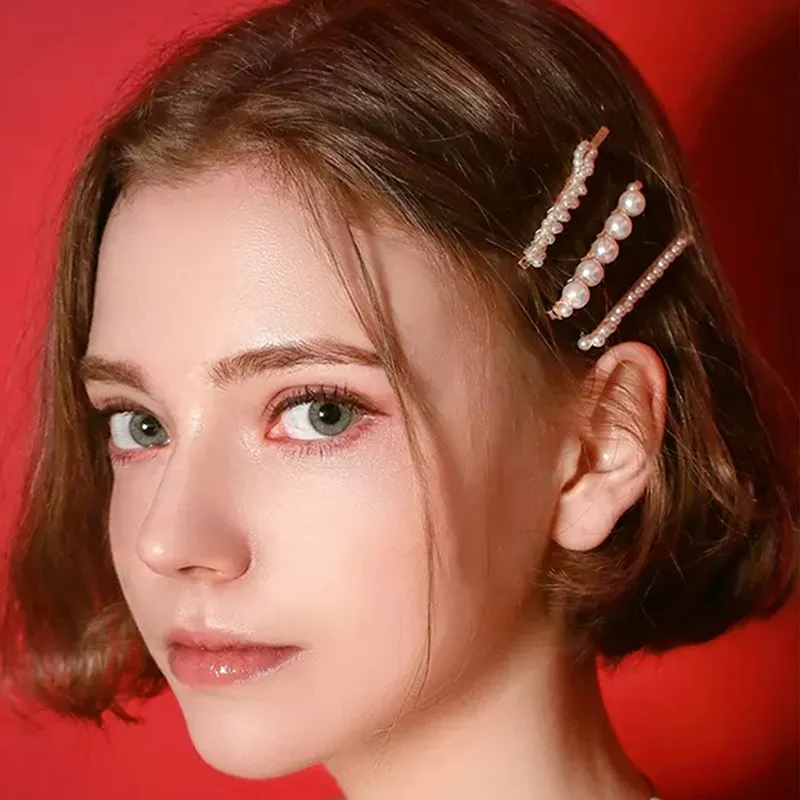 21 Estilo FashionPearl Clip de pelo Horquilla para mujeres Elegante Pasador coreano Stick Horquilla Peinado Accesorios de joyería de boda nupcial