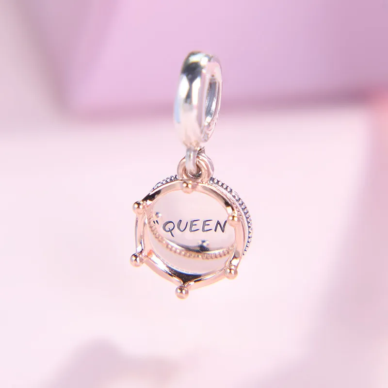 2019 Ny DIY Loose Bead 925 Sterling Silver Queen Regal Crown Dangle Charm Passar Europeiska Pandora Smycken Armband Halsband Hängsmycke