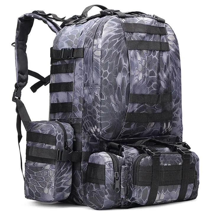 50l o dużej pojemności Sport Tactical Plecak Plecaki Zewnętrzne Podróże Camping Trekking Torba Kamuflaż Wycieczki Połączone Pack