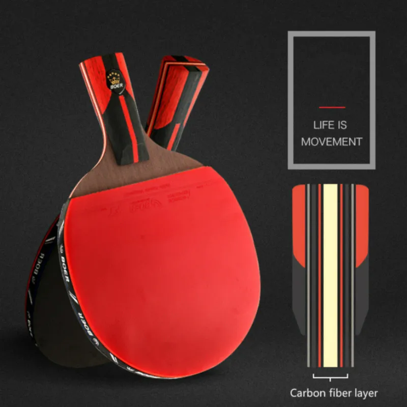 6 Star Table Tennis Racket Blade Wood Carbon Fiber Blade Ping Pong Racket Bat 7 Layers
