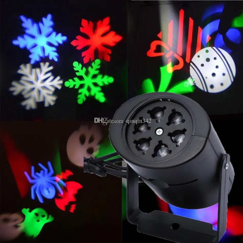 DHL EN VENTE Projecteur Laser DJ LED Lumière De Scène Coeur Neige Araignée Bowknot Chauve-Souris Paysage Lumières De Fête Lampe De Jardin Éclairage Extérieur
