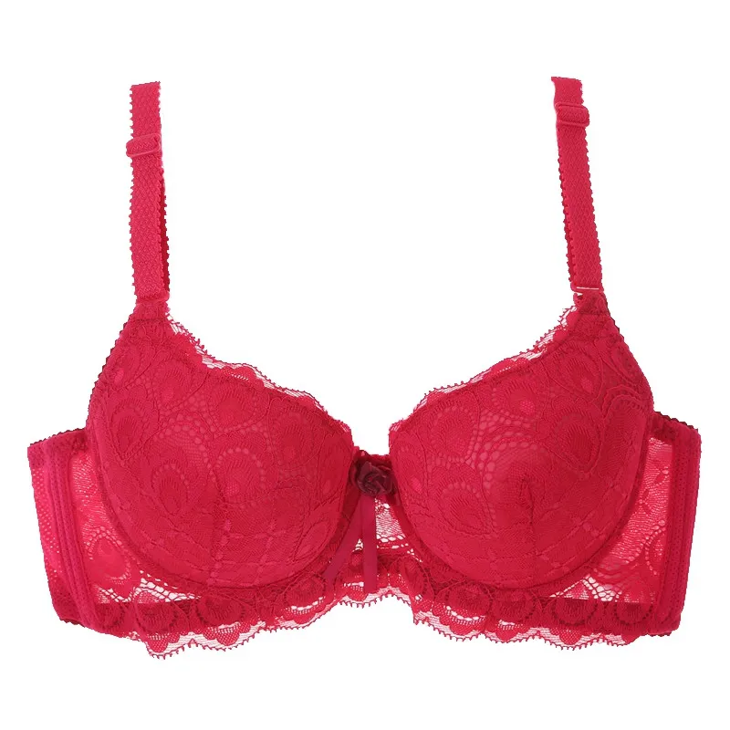 Push Up Bra,Full Cup Bra,Women Bra with Underwire,Solid Color Lace