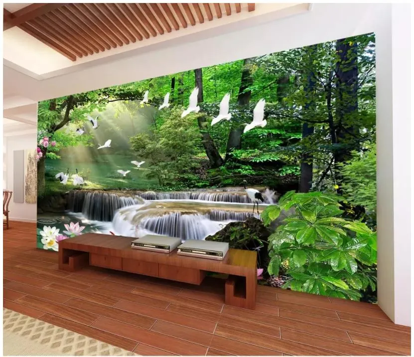 Photo 3D papier peint personnalisé 3d peintures murales papier peint Rêve Mori Waters Paysage Peinture Salon TV Fond Mur papel de parede